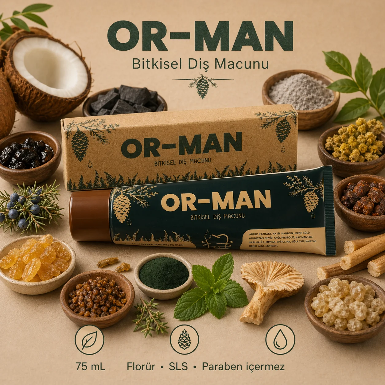 OR-MAN Bitkisel Diş Macunu